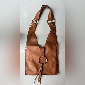 Paolo Angelucci NYC Brown Leather Hobo Bag Handmade Boho Distressed